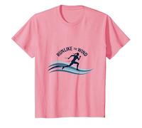 Motivation Run Like The Wind Cross Country Runner T-Shirt, Enfant, Rose, 3 Ans
