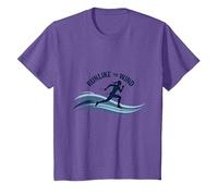 Motivation Run Like The Wind Cross Country Runner T-Shirt, Enfant, Violet chiné, 4 Ans