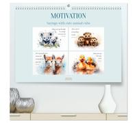 MOTIVATION Sayings with cute animal cubs (High Quality Premium Wall Calendar 2026 DIN A2 landscape),CALVENDO 12 Month Wall Calendar: Cheerful wildlife in acrylics
