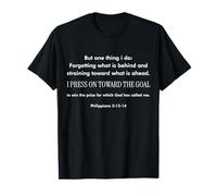 Motivational Christian Bible Verse Philippians 3 13-14 Faith T-Shirt