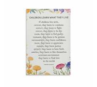 Motivational Poem for Parents Poster - Children Learn What They Live, Canvas Print for Office or Study(Framed,08x12inch(20x30cm))