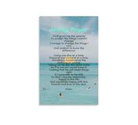 Motivational Poem Wall Art - The Serenity Prayer Christian Canvas Print, Inspirational Quote Decor for Home, Office, Bedroom, Gift Idea (Unframed,08x12inch(20x30cm))