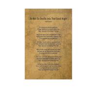 Motivational Poetry Art Do Not Go Gentle Into That Good Night Poem by Dylan Thomas Wall Decor Print for Office Study Living Room(Framed,16X24inch(40X60cm))