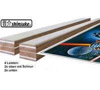 Motivational - Poster de porte - Riskiere mehr + 2 St Posterleiste Holz 61 cm natural