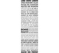 Motivational - Poster de porte - Vis ta vie + 2 plinthes en bois 61 cm noir