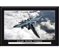 Motivational - Poster - Lead with Vision + cadre interchangeable, Shinsuke® Maxi MDF noir, vitre acrylique