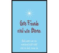 Motivational - Poster - Les bons amis sont comme des étoiles + cadre interchangeable, Shinsuke® Maxi plastique noir, vitre acrylique