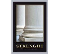 Motivational - Poster - Strength + cadre interchangeable, Shinsuke® Maxi MDF argenté, vitre acrylique