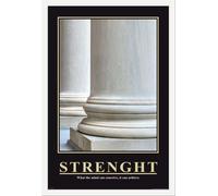 Motivational - Poster - Strength + cadre interchangeable, Shinsuke® Maxi MDF blanc, vitre acrylique