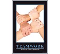 Motivational - Poster - Teamwork + cadre interchangeable, Shinsuke® Maxi MDF argenté, vitre acrylique