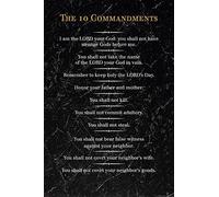 Motivational Poster The 10 Commandments Black - Dimensions : 61 x 91,5 cm + 2 barres d'affiche en plastique de 62 cm - Noir