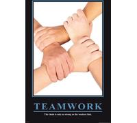 Motivational - Poster - Travail d'équipe + 1 paquet de tesa Powerstrips® - Contenu 20 pièces