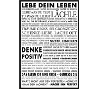 Motivational - Poster - Vis ta vie + cadre interchangeable, Shinsuke® Maxi plastique noir, vitre acrylique