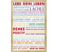 Motivational - Poster - Vis ta vie Coloré + cadre interchangeable, Shinsuke® Maxi MDF hêtre, vitre acrylique