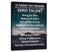 Motivational Quote Canvas Print Ten Things That Require Zero Talent Inspirational Wall-Art for Office Living Room Home Decor(Framed,08x12inch(20x30cm))