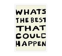Motivational Quote Canvas Wall Art - What's The Best That Could Happen in Trendy Black Typography for Modern Home Office and Dorm Decor(Unframed,12x18inch(30x45cm))