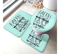 Motivational Quote Ensemble Faith DoesMake Things Easy It Makes Them Possible Word salle3 pièces Tapis Couvercle de siège de Toilette Tapis antidérapant Anti
