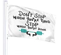 Motivational Quote Flag 3x5 FT Don't Stop When You're Tired Stop When You're Done Gym Word Outdoor Flags Large Welcome Yard Banners Home Garden Yard Lawn Decor