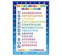 Motivational Spanish Classroom Posters for Decorations Español Wall Art Teacher Supplies Elementary High School Bulletin Board Back to School(Framed,12x18inch(30x45cm))