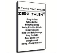 Motivational Wall-Art 10 Things That Require Zero Talent Inspirational Quote Poster for Gym Office Bedroom(Framed,12x18inch(30x45cm))