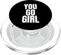 Motivational You Go Girl Bold White Lettering PopSockets PopGrip pour MagSafe