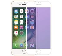 MOTIVE LIFE Protecteur D'écran Anti Lumière Bleue Mat pour iPhone 7 Plus,Cadre D'impression D'écran en Soie, Bord 2.5D,Film de Protection en Verre Trempé 9H pour iPhone 8 Plus Blanc