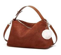 MOTIVE LIFE Sac Bandoulière Femme en Daim Sac Portés Épaule Tendance en Cuir Artificiel Sac Fourre Tout Sac Hobo Vintage Souple pour Femme avec Sangle Réglable et Amovible, Marron