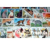 Motives 100 Divers Chats Timbres (Timbres pour Les collectionneurs) Chats/Grands félins (Lions/Tigres/léopards...)