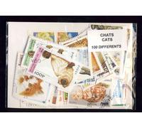Motives 100 Divers Chats Timbres (Timbres pour Les collectionneurs) Chats/Grands félins (Lions/Tigres/léopards...)