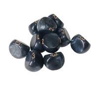 MotiveTech 10 Pièces Dés Polyédriques à Trois Faces Dés de Rôle Ensemble de Jouets de Bar Dés Numériques En Matériau Acrylique Robuste Adapté pour Les Jeux de Ta, Noir