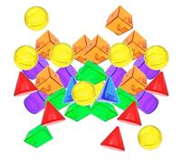 MotiveTech 100 Blocs Géométriques Solides Translucides à Motifs pour Enfants, Outils Pédagogiques Colorés