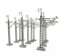 MotiveTech 12 Pièces Poteau Caténaire Miniature Réaliste Poteau Caténaire avec Console Industriel Décor pour Modélistes, Modélisme Ferroviaire, Maquette