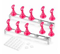 MotiveTech 2 Piè Support Décoration D'ongles Disques Positionnement Métalliques Professionnel Présentoir Argile Adhésive he Décoratif