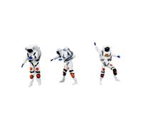 MotiveTech 3 Pièces Astronaute Figurine Statue Miniature Ornement Sculpture Tabletop Confectionné en Pp Compatible pour Collection Scène Spatiale Cadeau Projet, Style A
