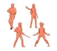 MotiveTech 4 Figurines Miniatures, Mini Modèles, Scènes Réalistes, Collection de Petites Personnes Non Peintes pour Construire Des Décorations de Bureau, Hauteur 2 Cm