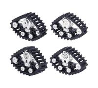 MotiveTech 4 Pièces Roues Pneus Neige Aluminium Caoutchouc Installation Optimisée Adapté à L'Utilisation sur Terrains Difficiles avec Voitures RC 1/24, Argent