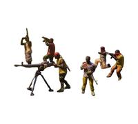 MotiveTech 6 Pièces Miniature Personnage Figurine Pirate Soldat Mercenaire Résine Modèle Collectible Convient pour Hobbyiste Décoration Scène Jeu de, Sans Bateau