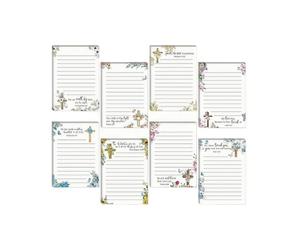 MotiveTech 8 Blocs de Notes Adhésives Bibliques, Carnets Inspirants avec Versets Bibliques, Bloc Notes Chrétiens Adhésifs, Cadeau Chrétien pour Étude de Bible, Croix