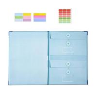 MotiveTech Accordion Dossier Extensible Classeur Manila Multi-compartiments Séparateur Fichiers Étiquetés Rangement Accessible Adaptée Tri Papier Gestion Administrative Domestique, Bleu