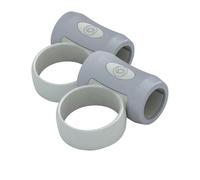 MotiveTech Aide à la Pratique de Batterie Outil d'Apprentissage Guide de Main Support de Tenue Bande en Silicone Antidérapante, Blanc Riz + Gris, 2 Baguettes 2A/2B