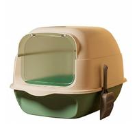 MotiveTech Bac à Litièé Très Grand Espace Toilette pour avec Couvercle Spacieux Boîte à Litière Anti-Projection, Appartement, Vert