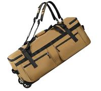 MotiveTech Bagage Pliable Trolley Sac Convertible Valise Résistante Ouverture Zippée Compartiment Extensible Roues Souples Déplacements Simples pour, Brun Loup