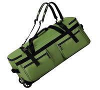 MotiveTech Bagage Pliable Trolley Sac Convertible Valise Résistante Ouverture Zippée Compartiment Extensible Roues Souples Déplacements Simples pour, Vert Armée