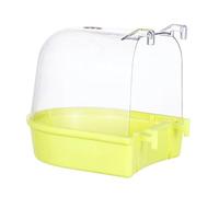 MotiveTech Baignoire pour Cage à Oiseaux, Baignoire pour Perroquet avec Mangeoire, Polyvalente, 13 Cm, pour Canaris et Calopsittes, pour Une Utilisation en Intér, Jaune
