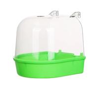 MotiveTech Baignoire pour Cage à Oiseaux, Baignoire pour Perroquet avec Mangeoire, Polyvalente, 13 Cm, pour Canaris et Calopsittes, pour Une Utilisation en Intér, Vert