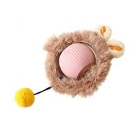MotiveTech Balle de Jeu Balle pour Chat Jouet Chat Balle Interactive Balle à Taper Sphère Peluche avec Noyau Strié Visible Favorisant Roulades Chasses et Adaptée, Rose, Intelligent avec Réveil
