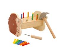MotiveTech Banc Frappe Hérisson en Bois Jeu Chevilles Colorées à Frapper Classique 'éveil à Thème Hérisson pr -