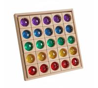 MotiveTech Blocs de Construction Enfants Jouets Éducatifs Sensoriels Empilables Tri Formes Couleurs Cubes Acryliques Transparente et Support Bois pour Suivi des