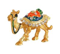 MotiveTech Boîte à Bijoux Camel Figurine Coffret à Trésors Alliage Métal Organisateur pour Bagues Boucles d'oreilles Colliers Ornement Artisanat avec Charme, Or