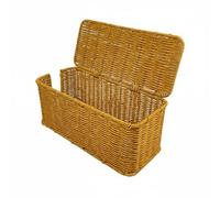 MotiveTech Boîte Câbles Organiseur Câble Boîte Rangement Coffret Fils en PP Résistant à l'eau Imitation Osier avec Passages pour Câbles pour Dissimuler, Pepper Single Open